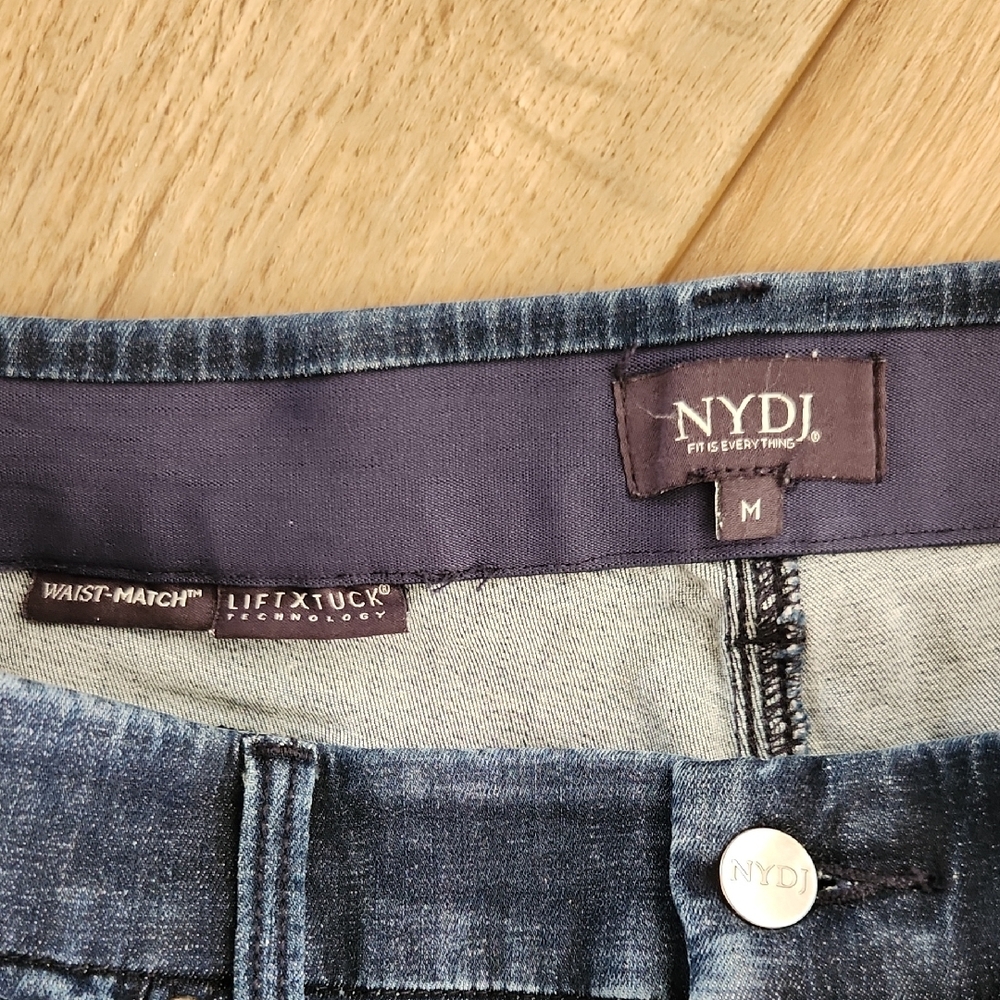 NYDJ Waist Magic Dark Blue Women's Wide Leg Jeans Lift Tuck Technology Size M/30 - Picture 2 of 7